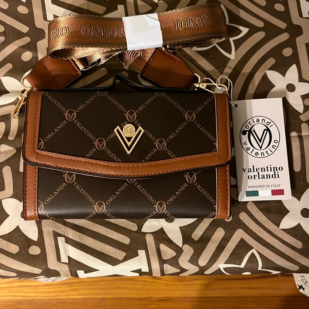 Valentino Orlandi Brown and Gold Women's Bag